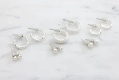 Øreringe 6 par - sølv| Smykker & Hårpynt