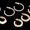 Øreringe hoop 6 par - guld| Smykker & Hårpynt