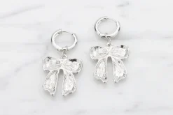 Øreringe hoop med sløjfe - sølv| Smykker & Hårpynt