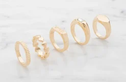 Ring 5 stk. - guld| Smykker & Hårpynt