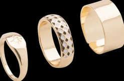 Ring harlekin og stjerne 3 stk. - guld| Smykker & Hårpynt