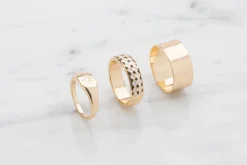 Ring harlekin og stjerne 3 stk. - guld| Smykker & Hårpynt