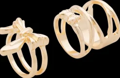 Ring sløjfe 2 stk. - guld| Smykker & Hårpynt