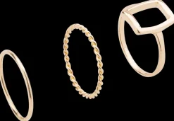 Ring smal 3 stk. - guld| Smykker & Hårpynt