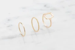 Ring smal 3 stk. - guld| Smykker & Hårpynt