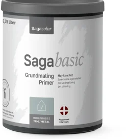SagaBasic Spærre- & Grundmaling - Hvid 0,75 liter| Grunding
