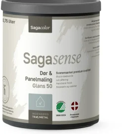 SagaSense Dør & Panel 50 - Hvid 0,75 liter| Maling Indendørs