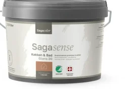SagaSense Køkken & Bad 20 - Hvid 2,5 liter| Maling Indendørs