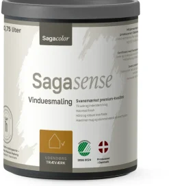SagaSense Vinduesmaling 0,75 liter - Sort| Træ- Og Metalmaling