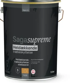 SagaSupreme Heldækkende Træbeskyttelse 5 liter - Hvid| Træbeskyttelse Og -Olie