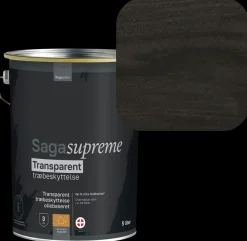 SagaSupreme Transparent Træbeskyttelse 5 liter - Sort| Træbeskyttelse Og -Olie
