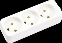 Sartano 3 stikdåse med jord uden ledning - hvid| Stikdåser