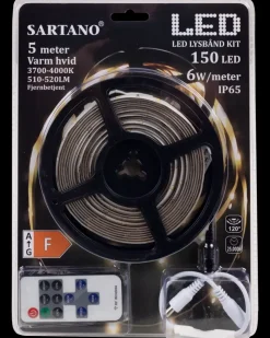 Sartano Flexstrip med LED og fjernbetjening 5 meter| Lyslister