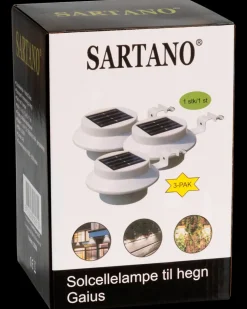 Sartano Solcellelampe til hegn Gaius 3-pak| Solcellelamper