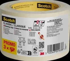 3M Scotch® Afdækningstape 50 meter x 24 mm 3-pak| Tape