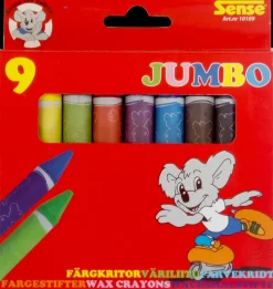 Sense Fedtfarver jumbo 9 stk.| Øvrige Hobbyartikler