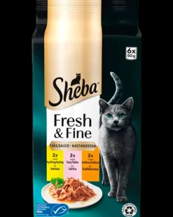 Sheba Vådfoder 6 x 50 g - Kylling, laks og kalkun| Hundefoder, Kattemad Og Godbidder