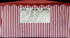 Sidevæg 4m med vindue - Rød/hvid| Pavilloner, Partytelte Og Tilbehør
