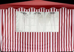 Sidevæg 3m med vindue - Rød/hvid| Pavilloner, Partytelte Og Tilbehør