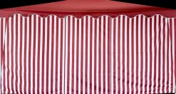 Sidevæg 4m uden vindue - Rød/hvid| Pavilloner, Partytelte Og Tilbehør