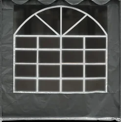 Sidevæg med vindue 2 meter - grå| Pavilloner, Partytelte Og Tilbehør