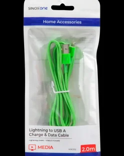 SINOX Lightningkabel 2 meter - grøn| Mobiltilbehør