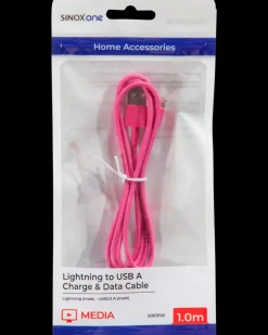 SINOX Lightningkabel 1 meter - pink| Mobiltilbehør