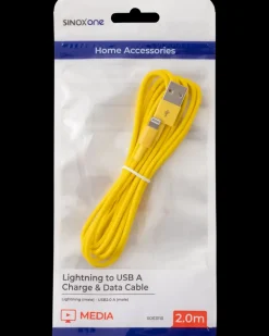 SINOX Lightningkabel gul 2m| Mobiltilbehør