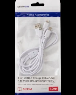 SINOX One SinoxOne Opladerkabel 3-i-1 1 m| Mobiltilbehør