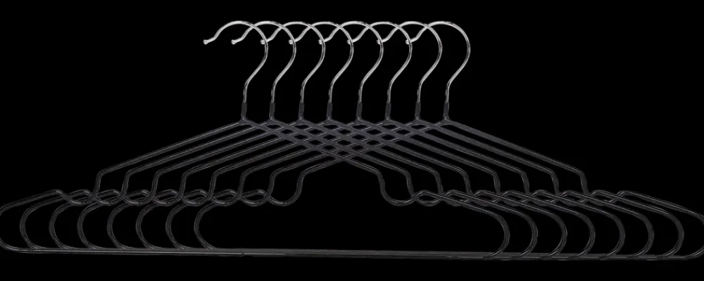 SJÖBO Bøjle i metal sort 8-pak| Garderobe Og Opbevaring