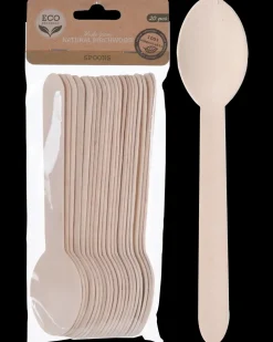 Ske i træ 20-pak| Engangsservice