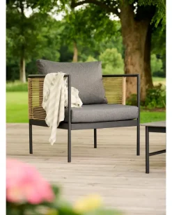 Sofasæt NANA 4 dele - Sort/grå| Havemøbelsæt