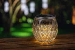 Solcellelampe glas H. 10 cm - assorteret| Solcellelamper