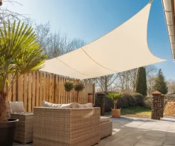 Solsejl til ophæng 5 x 5 m - creame hvid| Solsejl