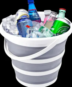 Spand foldbar hvid/grå 10 L| Rengøringsartikler