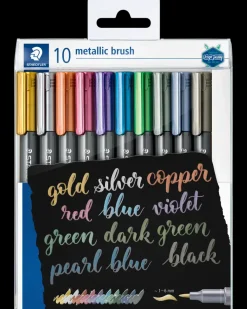 Staedtler Brush metallic 10-pak| Kontorartikler