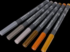 Staedtler Pensel tusch pigmentart grå/gul 6-pak| Øvrige Hobbyartikler