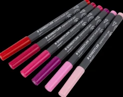 Staedtler Pensel tusch pigmentart rød/pink 6-pak| Øvrige Hobbyartikler