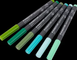 Staedtler Pensel tusch pigmentart grøn 6-pak| Øvrige Hobbyartikler