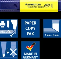 Staedtler Textsurfer Highlighter Classic - gul| Kontorartikler