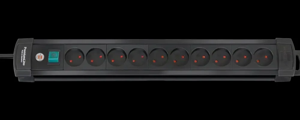 Brennenstuhl Stikdåse 10 udtag - sort| Stikdåser