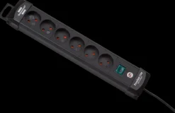 Brennenstuhl Stikdåse 6 udtag - sort| Stikdåser