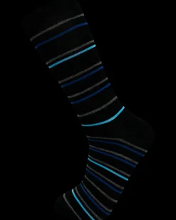 Designed FOR YOU Strømper med striber - blå og grå| Strømper Og Arbejdsstrømper