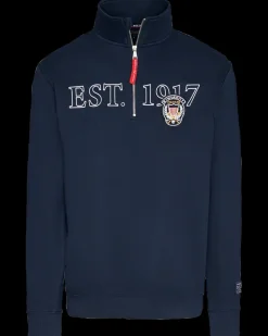 KINGSHILL Polo Club Sweatshirt Half-zip Navy| T-Shirts Og Skjorter