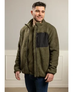 Teddy Pile jakke army str. L| Jakker Og Veste