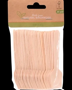 Teske i træ 30-pak - Firkantet| Engangsservice