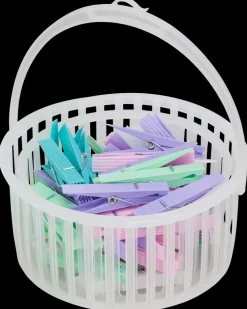 Tøjklemmer i kurv 50-pak| Tørrestativer Og Tøjklemmer