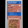 Arvid Nilsson Træskrue messing 3 x 20 mm 20-pak| Skruer
