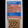Arvid Nilsson Træskrue messing 4 x 30 mm 20-pak| Skruer