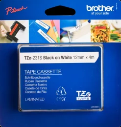 brother at your side TZe tape 4 m - hvid/sort| Kontorartikler